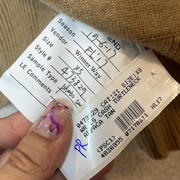 NWT Lands End Women Alpaca Tan Cashmere Longsleeve Turtleneck Sweater Top XSMALL - Picture 3 of 6